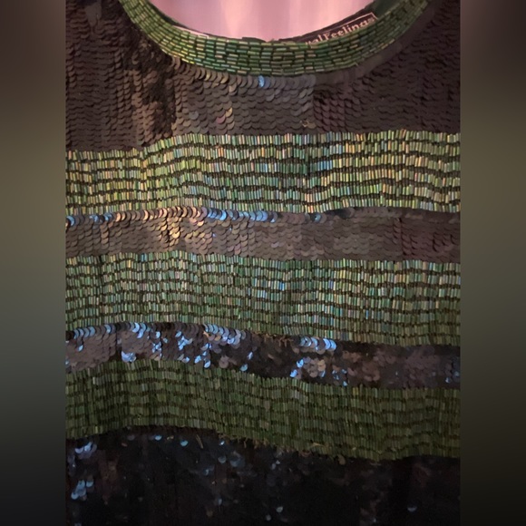 Stunning Fully Beaded & Sequined Emerald Green Mini Dress Silk - Picture 4 of 16